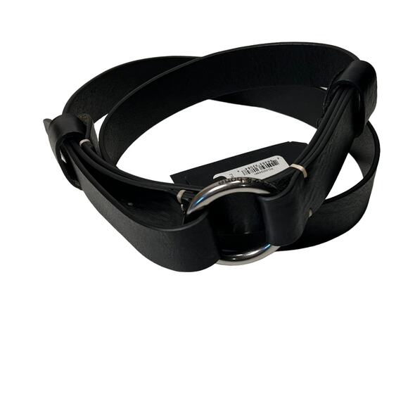 NWT Rag & Bone Women's Leather Arc Circle Belt Size Large Black - Picture 1 of 11
